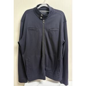 Banana Republic Men’s Navy Full Zip Jacket Size XL 100% Cotton Mock Neck Fall